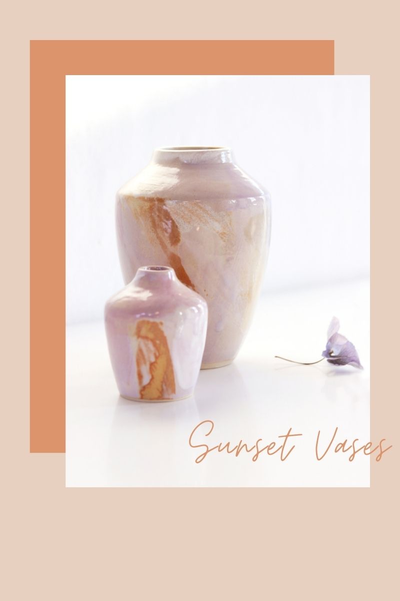 2 Sunset vases