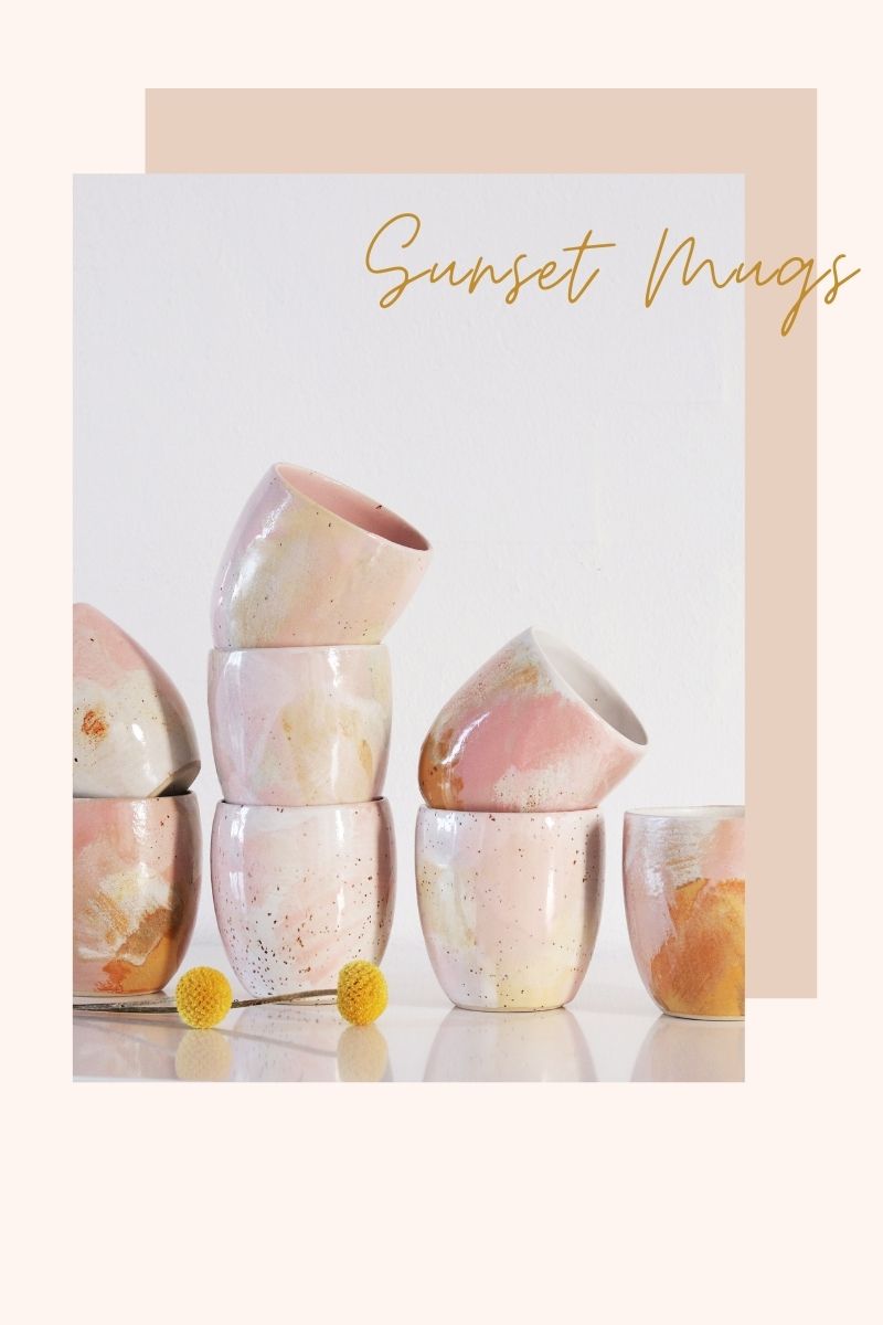 mugs and vases inspired by the beatiful danish sunsets Sunset mugs and vases