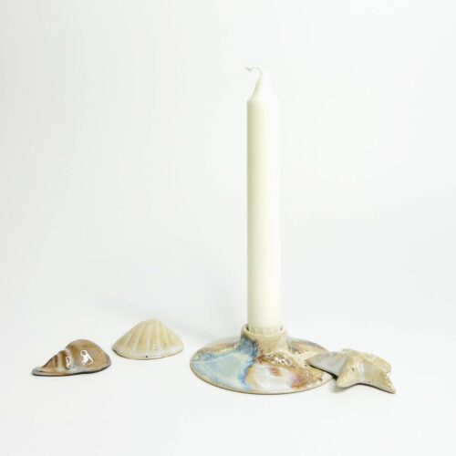 Keramik lysestager<br> Beach</br>