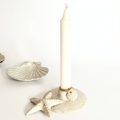 Keramik lysestager white<br> Beach</br>