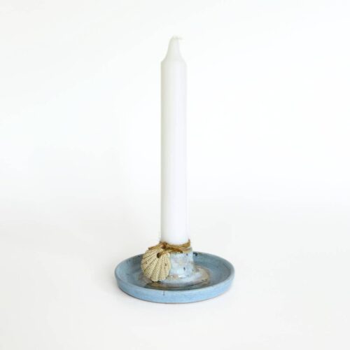 Keramik lysestage med kant<br> Morning Mist<br/>
